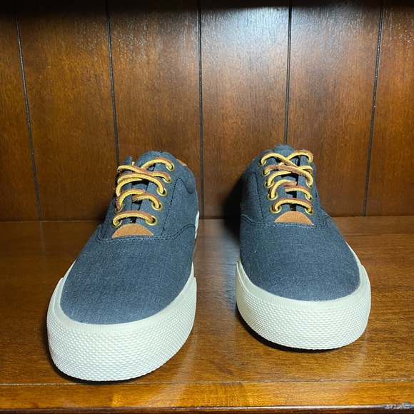 NEW! Polo Ralph Lauren Vito Leather Lace Canvas Shoes Size 8 - Picture 3 of 8